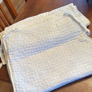 Pottery Barn Cream Quilted Fabric Two King shams